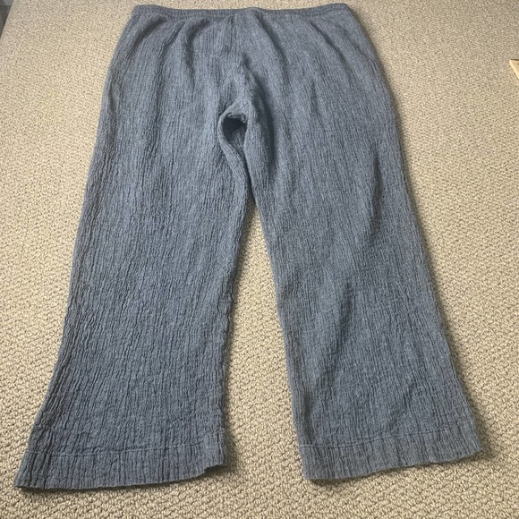 Pure Jill Womens Pants Size Large Blue Linen Cotton Blend Straight Leg Cropped - Picture 5 of 12